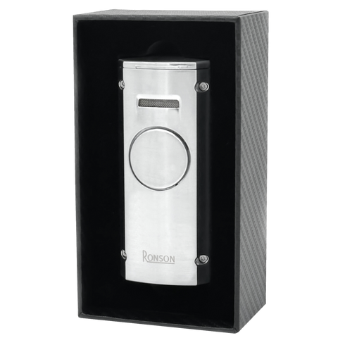 Ronson 110001 Vžigalnik plinski Jet Flame Volcano srebrn