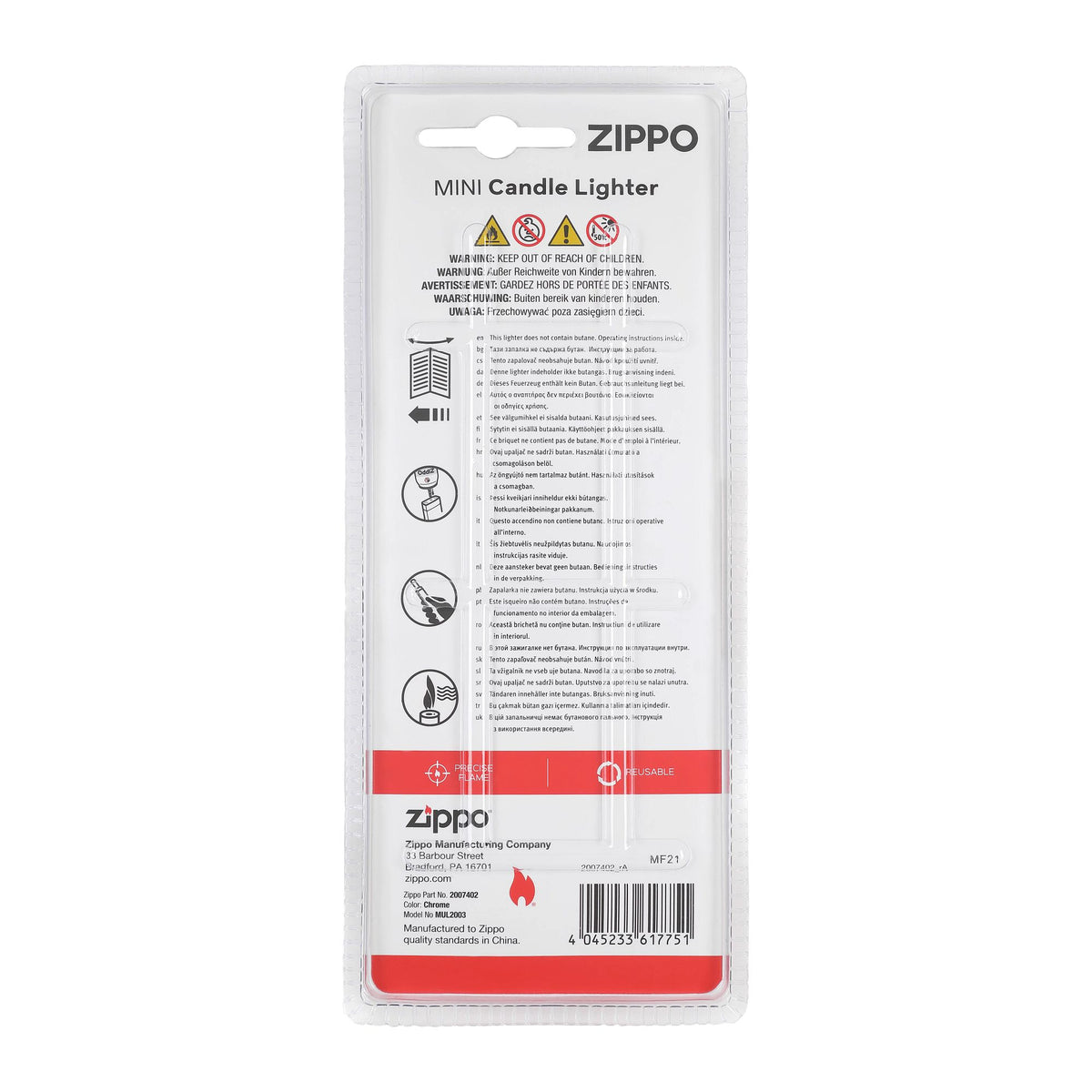 Zippo 2.007.402 Prižigalec plamena Mini Silver