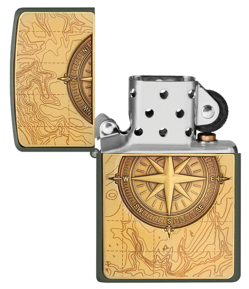 Zippo 2.008.093 vžigalnik Topographic Compass, Emblem