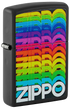 Zippo 46234 vžigalnik Rainbow Zippo Logo, Black Matte