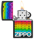 Zippo 46234 vžigalnik Rainbow Zippo Logo, Black Matte