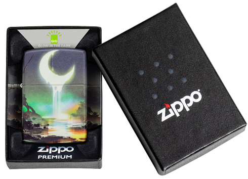 Zippo 46259 vžigalnik Dripping Half-Moon, Glow in the Dark