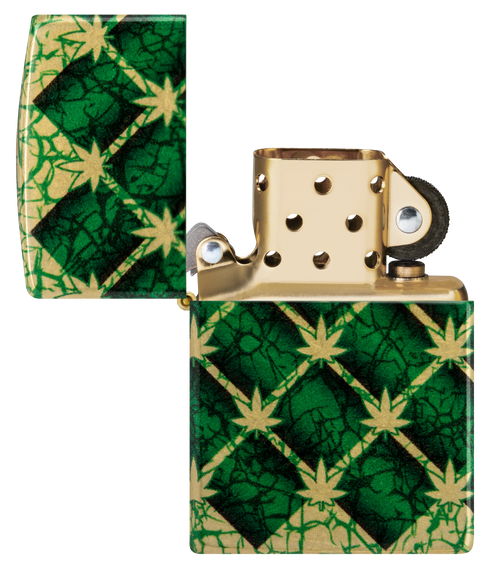 Zippo 46265 vžigalnik Cannabis, 540 Tumbled Brass