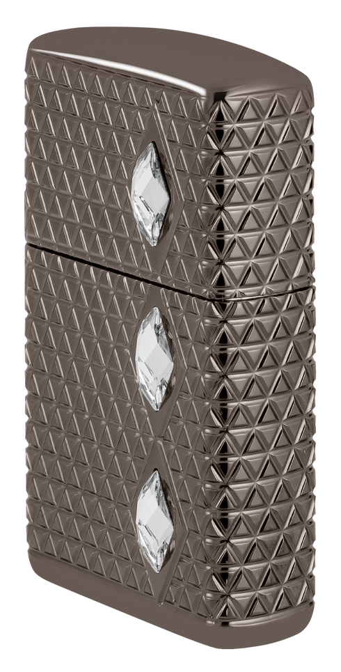 Zippo 46316 vžigalnik Armor Pattern Crystals, Black Ice