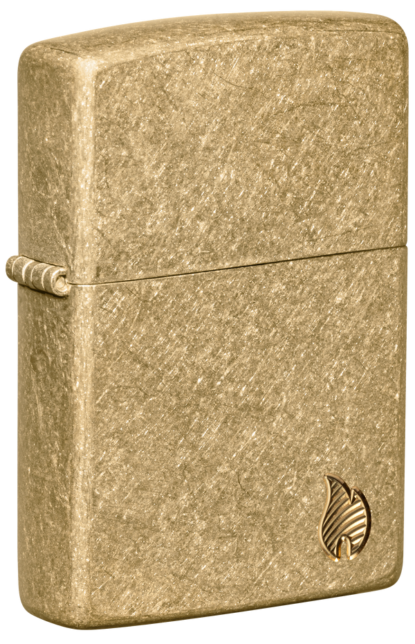 Zippo vžigalnik 46398 Armor Flame, Tumbled Brass