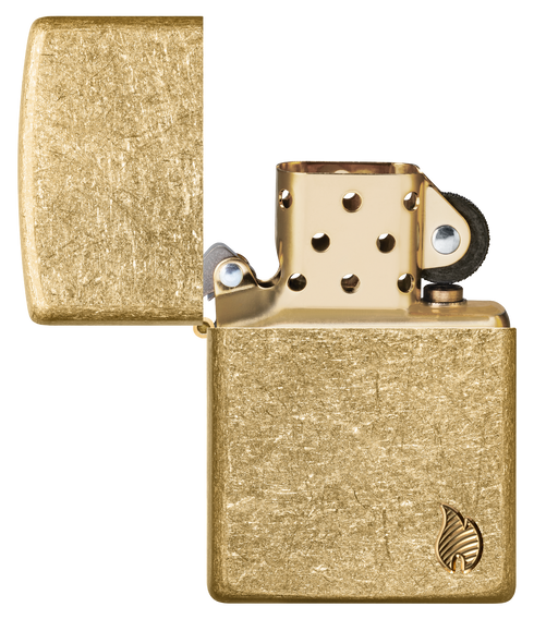 Zippo vžigalnik 46398 Armor Flame, Tumbled Brass