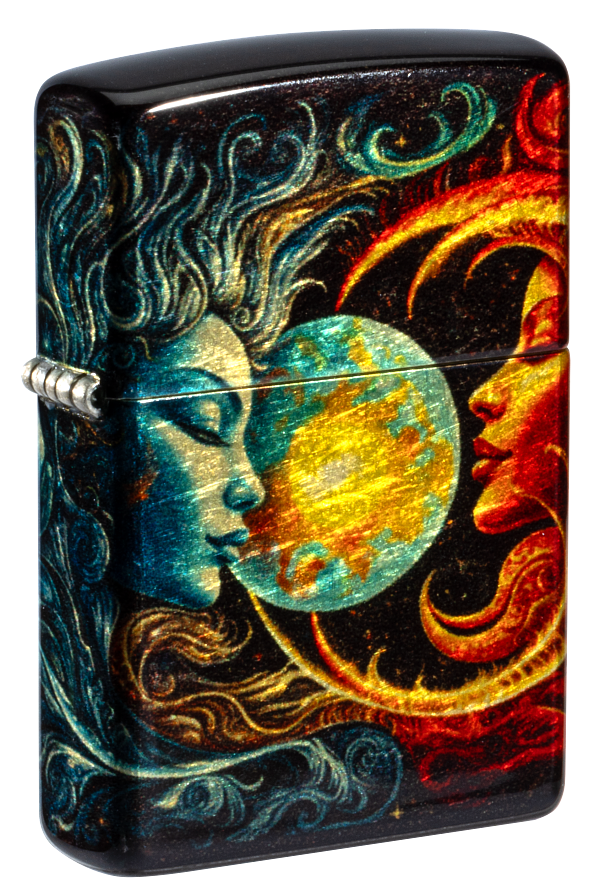 Zippo 46563 vžigalnik Spiritual Sun and Moon, 540 Tumbled Brass