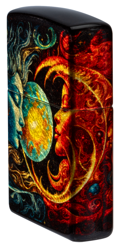 Zippo 46563 vžigalnik Spiritual Sun and Moon, 540 Tumbled Brass