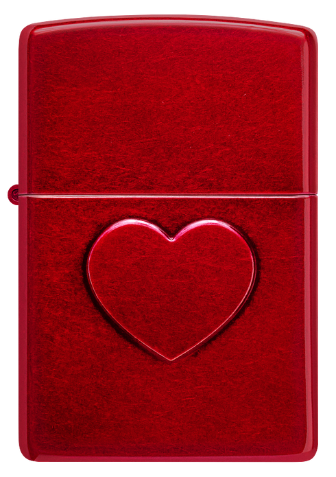 Zippo 46588 vžigalnik 3D Stamped Heart, Candy Apple Red