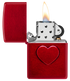 Zippo 46588 vžigalnik 3D Stamped Heart, Candy Apple Red