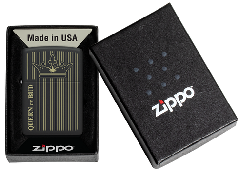 Zippo 46683 vžigalnik Cannabis - Queen Of Bud, Black Matte