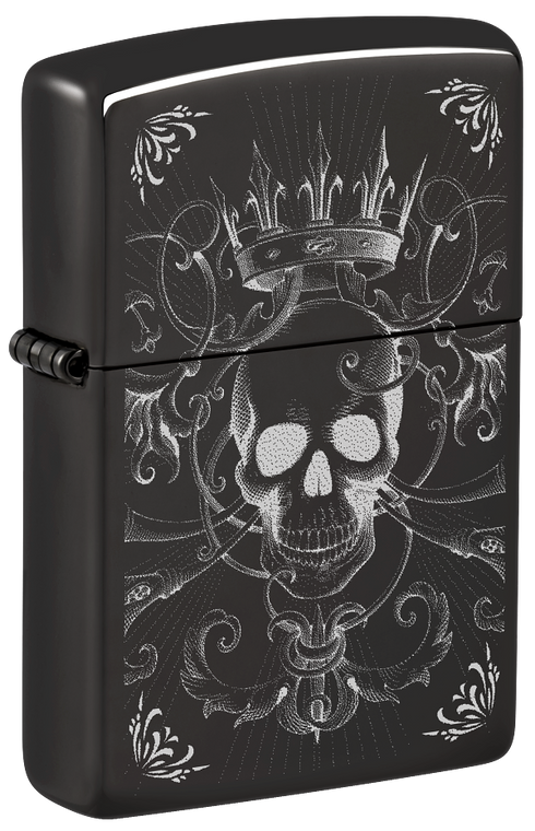 Zippo 46699 vžigalnik Gothic King Skull, High Polish Black