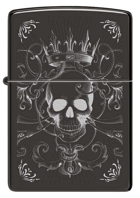 Zippo 46699 vžigalnik Gothic King Skull, High Polish Black