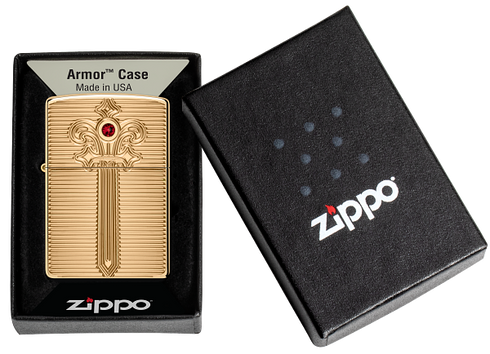 Zippo 46737 vžigalnik Golden Sword Armor, High Polish Brass