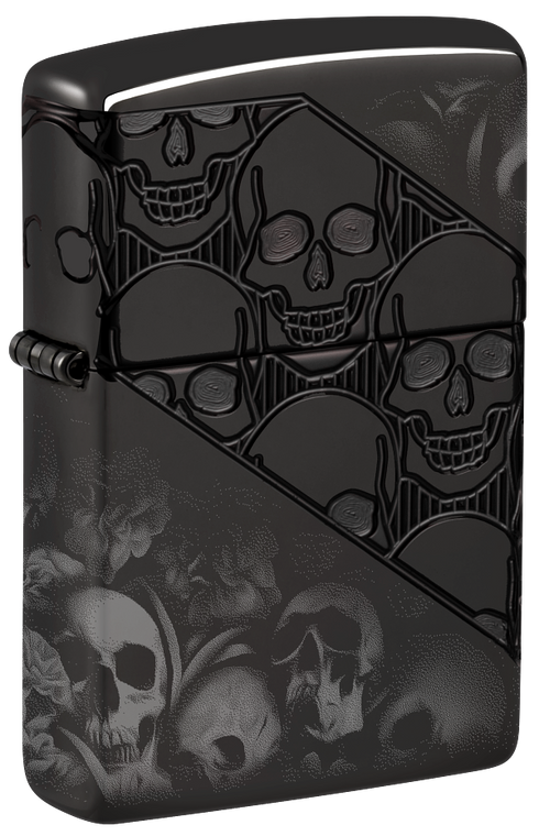 Zippo 46751 vžigalnik Skulls Armor, High Polish Black
