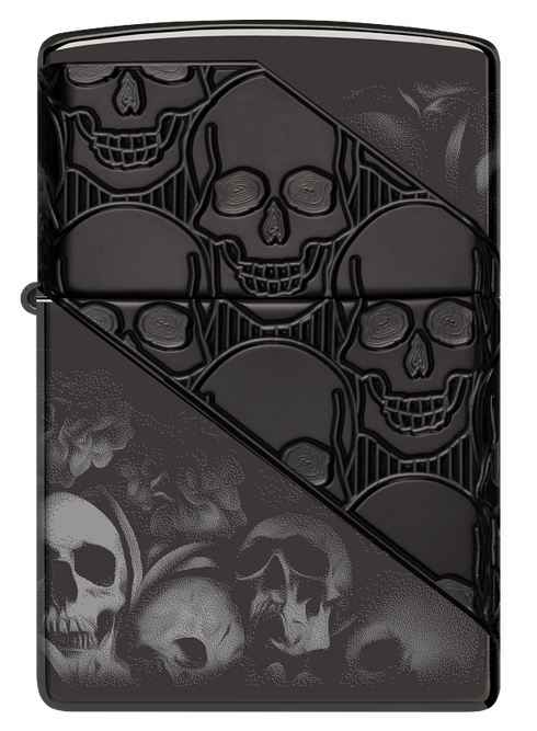 Zippo 46751 vžigalnik Skulls Armor, High Polish Black
