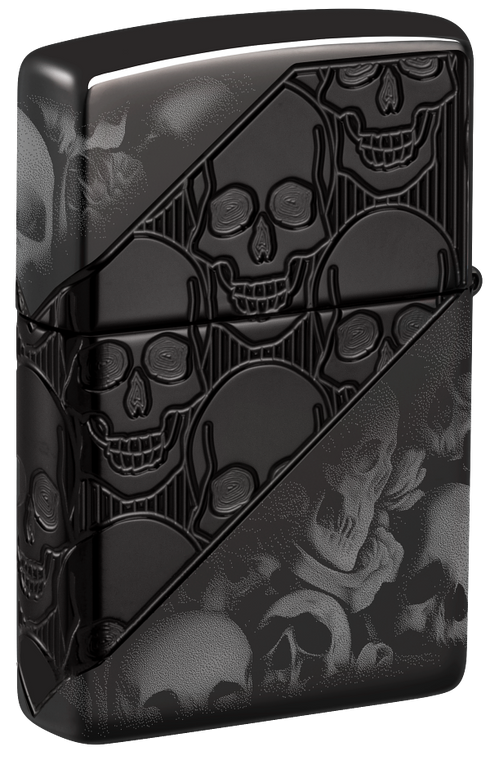 Zippo 46751 vžigalnik Skulls Armor, High Polish Black