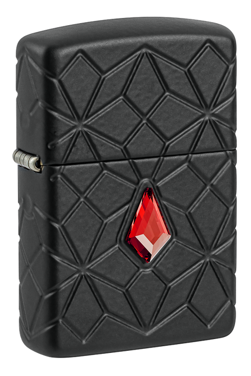 Zippo 46756 vžigalnik Red Jewel with Pattern Armor, Black Matte