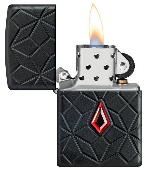 Zippo 46756 vžigalnik Red Jewel with Pattern Armor, Black Matte