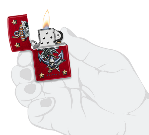 Zippo 47109 vžigalnik Nautic Anchor & Skulls by Rietveld