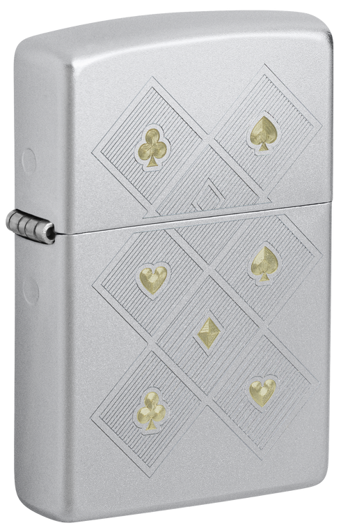 Zippo 47453 vžigalnik Poker Symbols, Satin Chrome