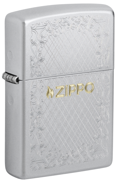 Zippo 47454 vžigalnik Frame Pattern, Satin Chrome