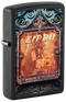 Zippo 47489 vžigalnik Rustic Zippo Logo, Black Matte