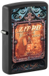 Zippo 47489 vžigalnik Rustic Zippo Logo, Black Matte