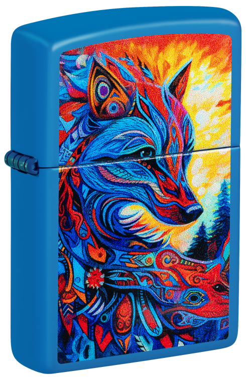 Zippo 47516 vžigalnik Abstract Fox, Sky Blue Matte