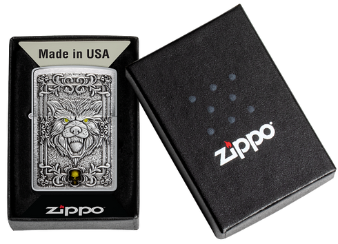 Zippo vžigalnik 48690 Fierce Wolf Emblem