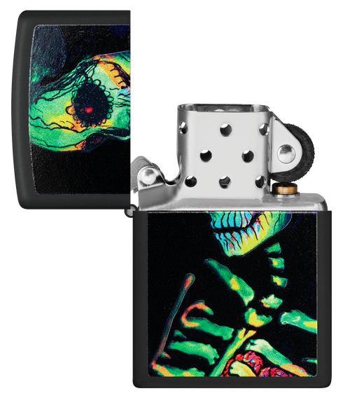 Zippo vžigalnik 48761 Glowing Skeleton UV