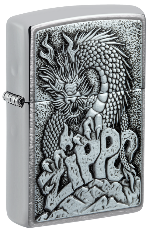 Zippo vžigalnik 48902 Dragon Emblem Brushed Chrome
