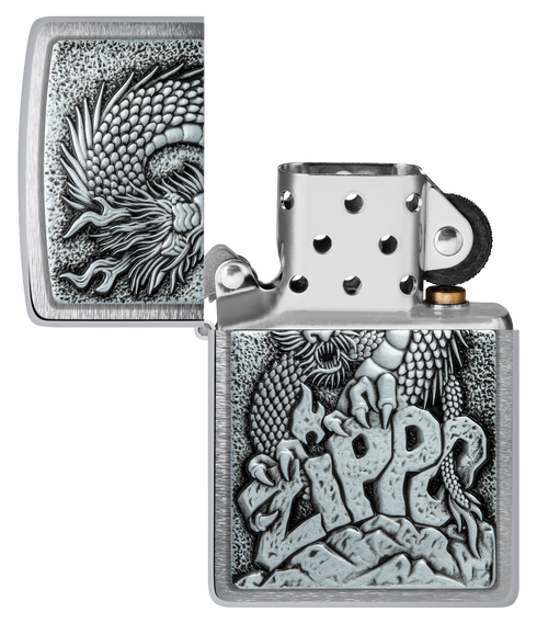 Zippo vžigalnik 48902 Dragon Emblem Brushed Chrome