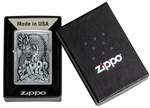 Zippo vžigalnik 48902 Dragon Emblem Brushed Chrome