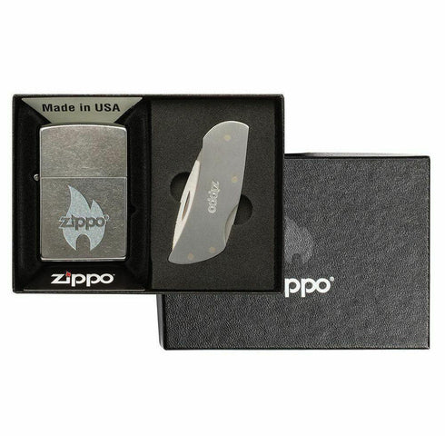 Zippo 49067 darilni set vžigalnik Flame in zložljiv nož