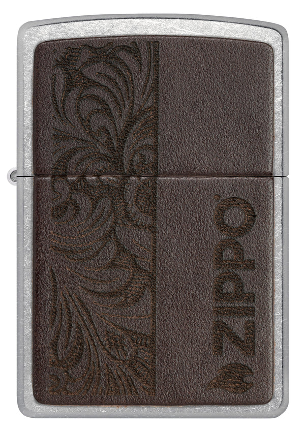Zippo 46920 vžigalnik Elegant Brown Leather Emblem
