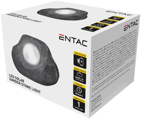 Entac 983288 Umetni kamen svetilka solarna LED IP44