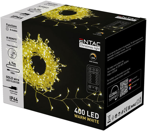 Entac 989846 Novoletne lučke - zlata vrv 400 LED 6,7 m