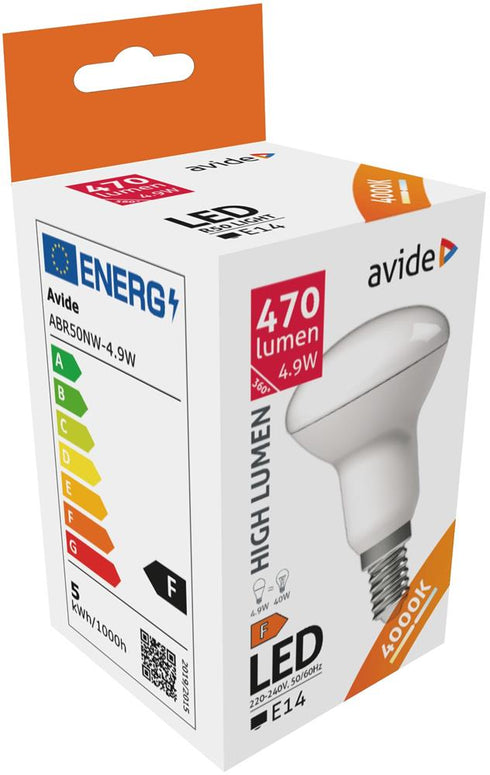 Žarnica LED SMD R50 4.9W E14 NW 4000K, ABR50NW-4.9W