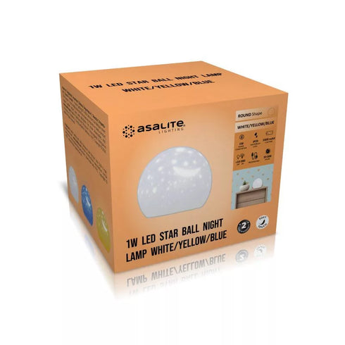 Asalite ASAL0309 Nočna svetilka LED 1W Zvezdna žoga