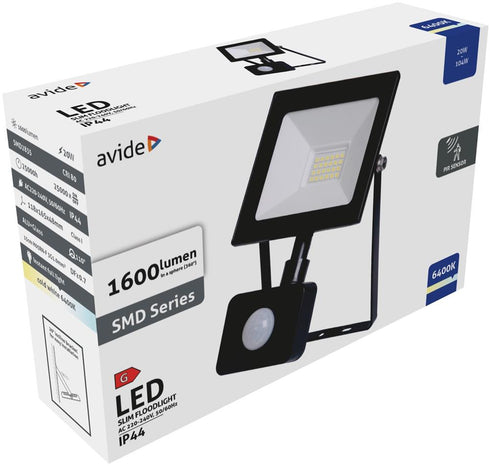 Reflektor Value Slim LED SMD 20W CW 6400K s senzorjem ASFLCW-20W-PIR