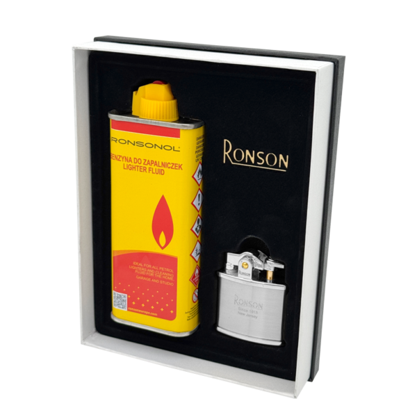 Set darilni Ronson 301002 vžigalnik Satin Nostalgia in Bencin 133 ml