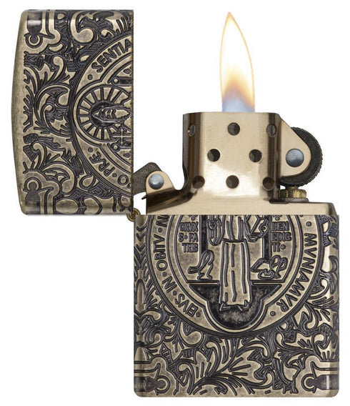 Zippo vžigalnik 29719 St. Benedict, Armor® Antique Brass