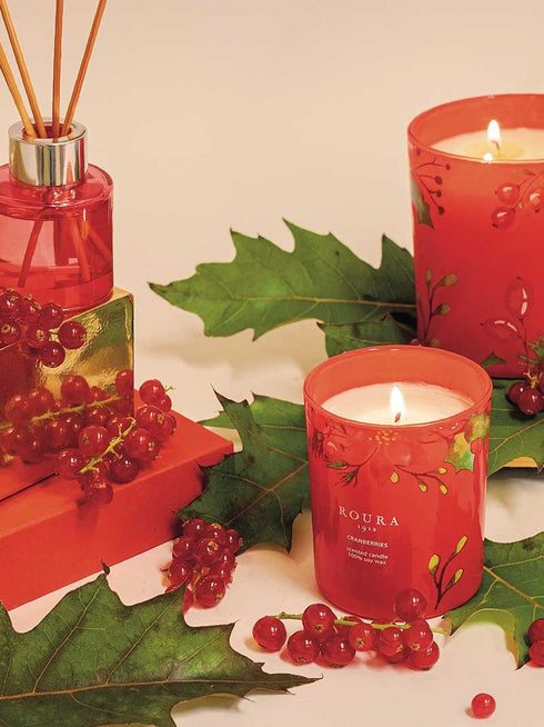 Roura 333501.224 Sveča Cranberries 400g - Aroma 3 v 1, 3 stenji