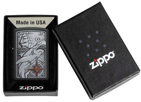 Zippo vžigalnik 48120 Shark Ship Emblem