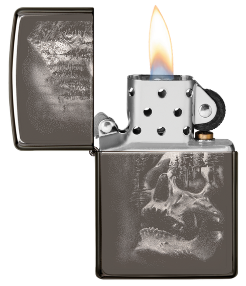 Zippo vžigalnik 49141 Skull Mountain Black Ice®