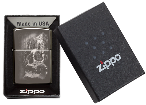 Zippo vžigalnik 49141 Skull Mountain Black Ice®