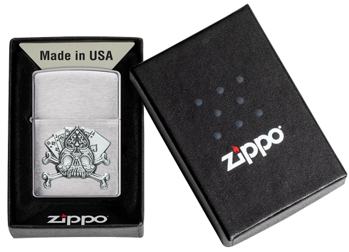 Zippo vžigalnik 49293 Card Skull Emblem