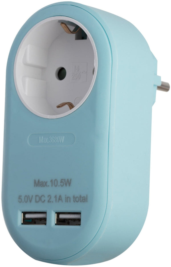 Entac 985404 Razdelilec 1x 16A 2x USB Moder