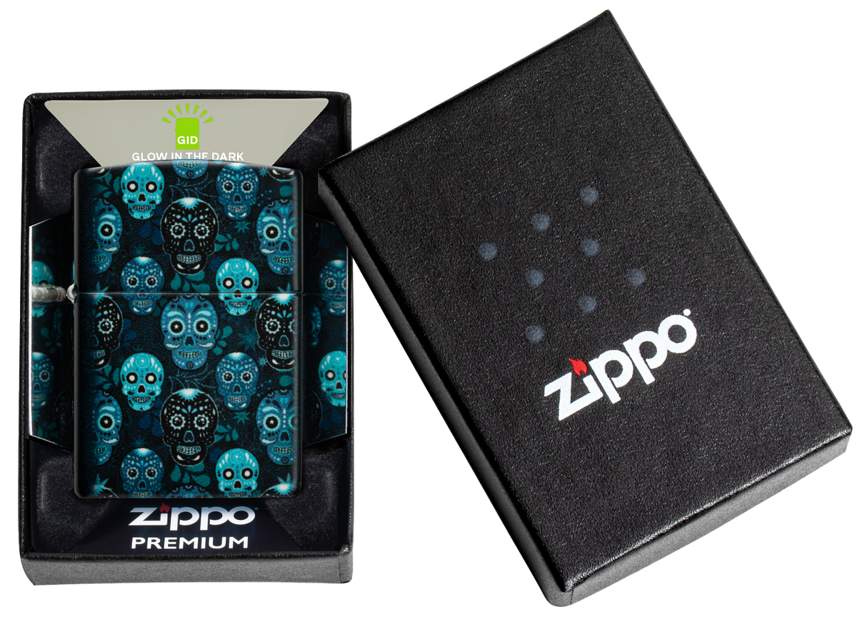 Zippo vžigalnik 46017 Sugar Skull Glow in the Dark